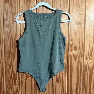 American Eagle XL Green Sleeveless Thong Bodysuit